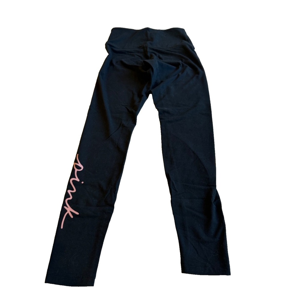 Victoria's Secret PINK Women's Activewear Logo Leggings; Black; Size Small